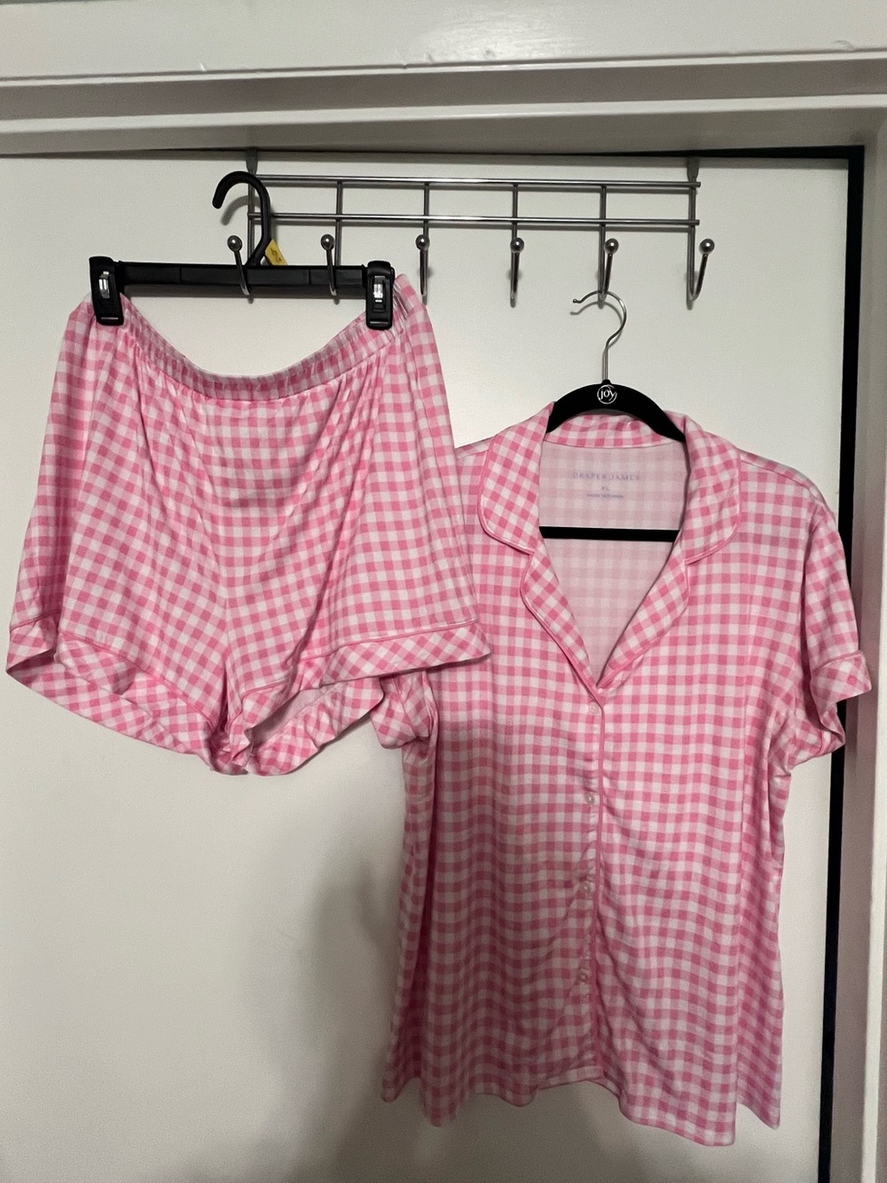 Draper James Pink Gingham Short Sleeve Pajama Set